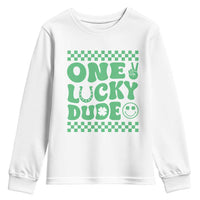 Funny One Lucky Dude Youth Sweatshirt St Patrick's Day Clover Horseshoe