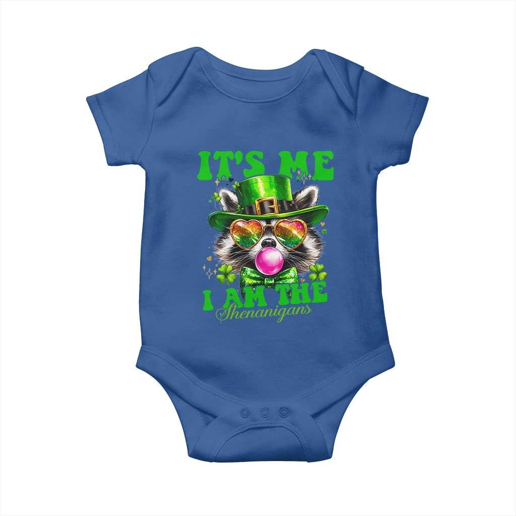 Funny It's Me I Am The Shenanigans Baby Onesie St Patrick's Day Racoon Shamrock
