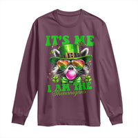 Funny It's Me I Am The Shenanigans Long Sleeve Shirt St Patrick's Day Racoon Shamrock