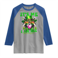 Funny It's Me I Am The Shenanigans Raglan Shirt St Patrick's Day Racoon Shamrock