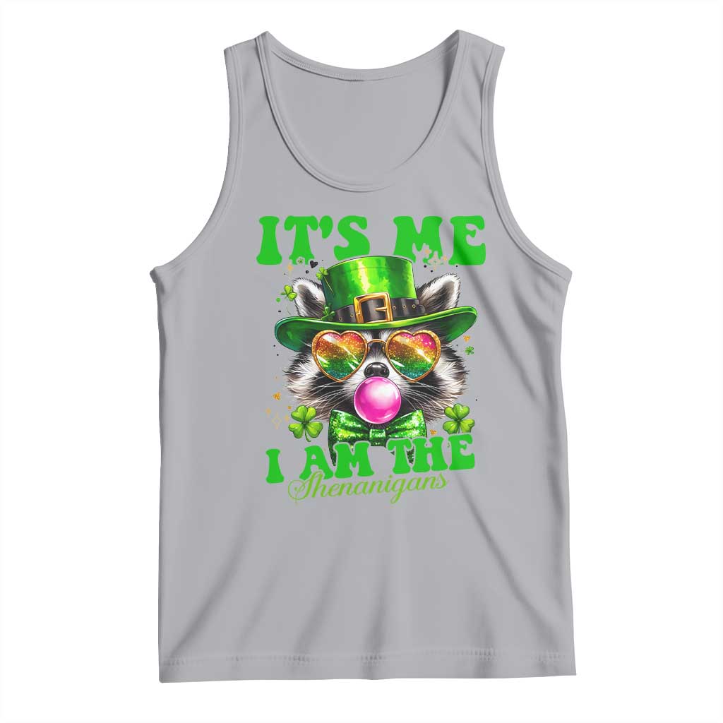 Funny It's Me I Am The Shenanigans Tank Top St Patrick's Day Racoon Shamrock