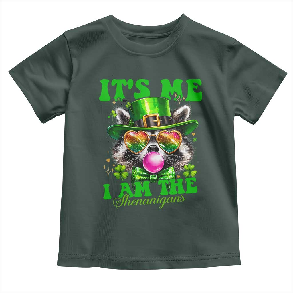 Funny It's Me I Am The Shenanigans Toddler T Shirt St Patrick's Day Racoon Shamrock