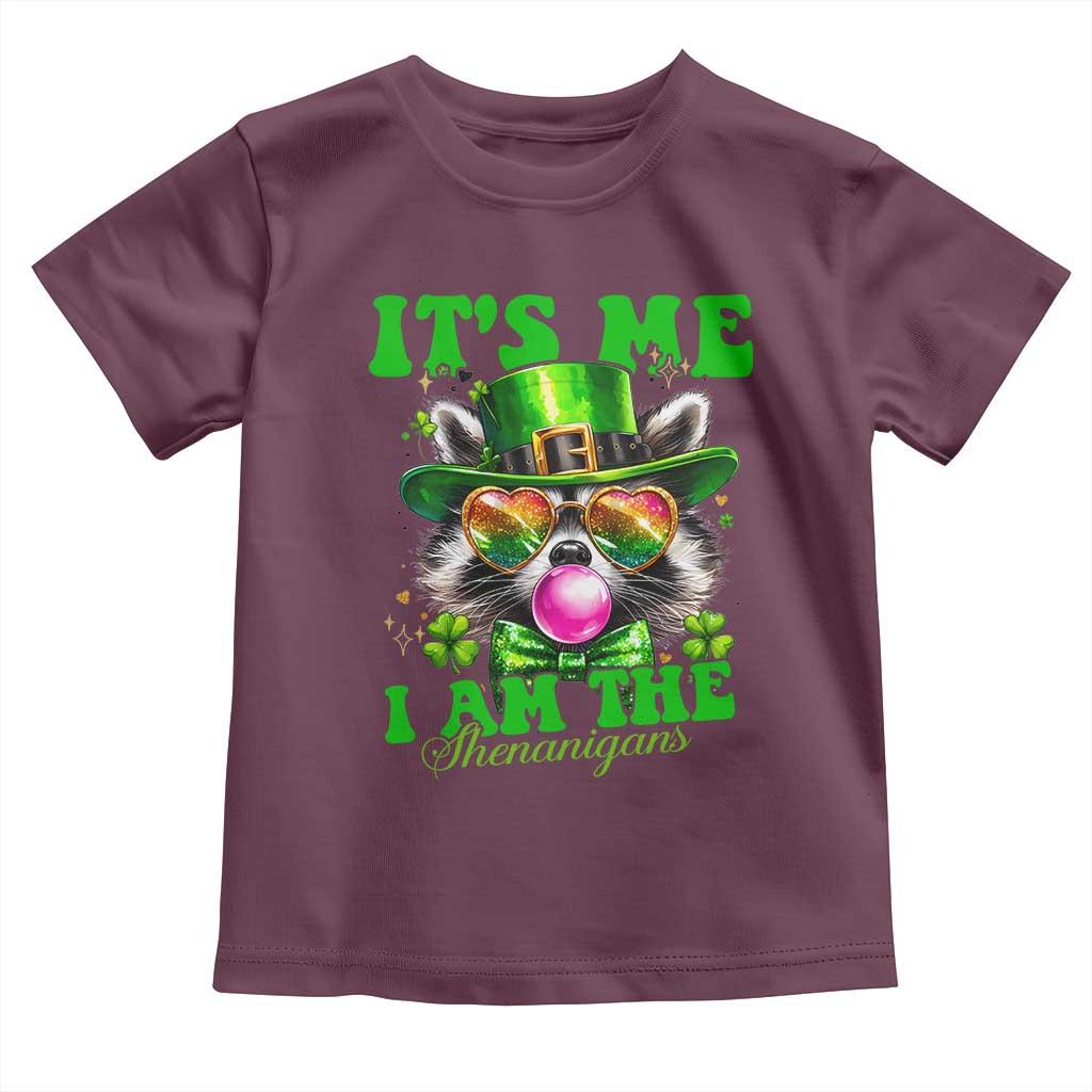 Funny It's Me I Am The Shenanigans Toddler T Shirt St Patrick's Day Racoon Shamrock