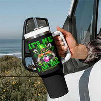 Funny It's Me I Am The Shenanigans Tumbler With Handle St Patrick's Day Racoon Shamrock