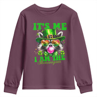 Funny It's Me I Am The Shenanigans Youth Sweatshirt St Patrick's Day Racoon Shamrock