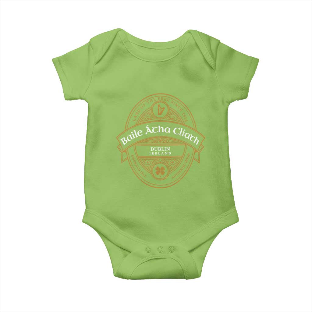 Dublin Ireland Baby Onesie Baile Atha Cliath Land Of The Free Since 1916