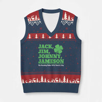 Funny St Patricks Day Irish Fathers Jack Jim Johnny Jameson V-Neck Knit Sweater Vest