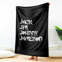 Jack Jim Johnny Jameson St Patricks Day Whiskey Shamrock Throw Blanket