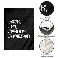 Jack Jim Johnny Jameson St Patricks Day Whiskey Shamrock Garden Flag
