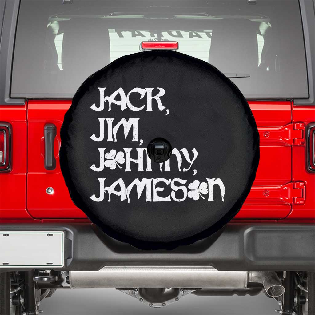 Jack Jim Johnny Jameson St Patricks Day Whiskey Shamrock Spare Tire Cover