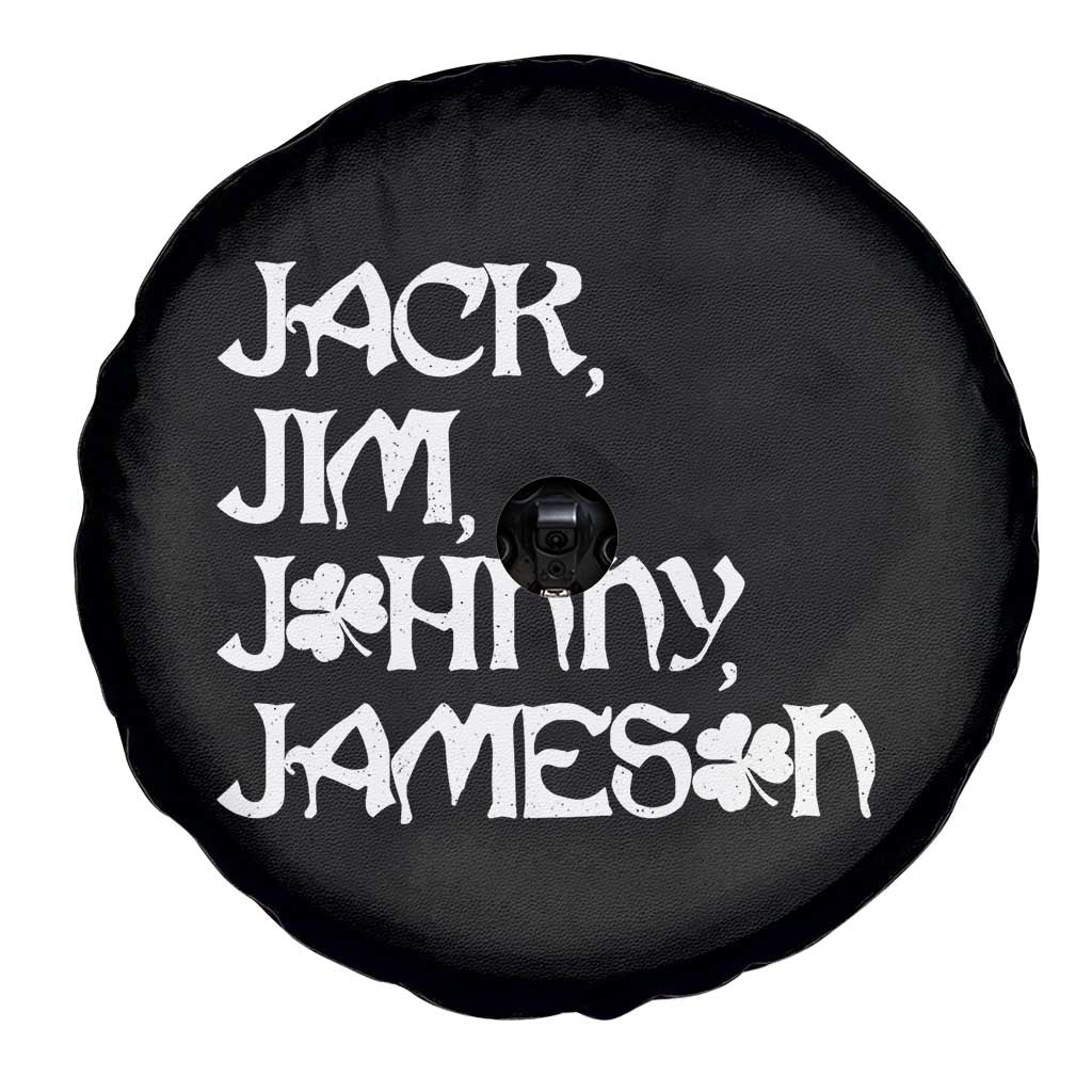 Jack Jim Johnny Jameson St Patricks Day Whiskey Shamrock Spare Tire Cover