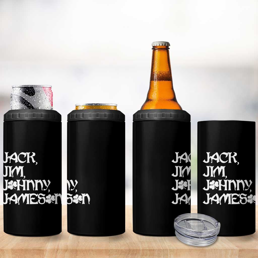 Jack Jim Johnny Jameson St Patricks Day Whiskey Shamrock 4 in 1 Can Cooler Tumbler