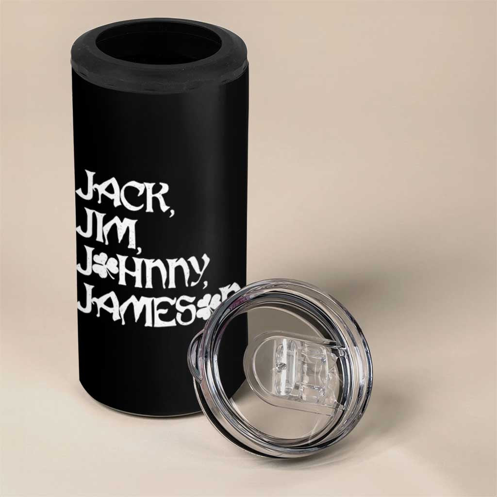 Jack Jim Johnny Jameson St Patricks Day Whiskey Shamrock 4 in 1 Can Cooler Tumbler