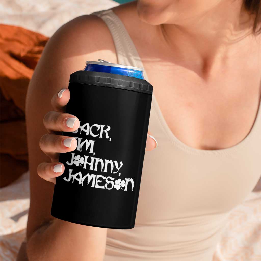 Jack Jim Johnny Jameson St Patricks Day Whiskey Shamrock 4 in 1 Can Cooler Tumbler