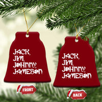 Jack Jim Johnny Jameson St Patricks Day Whiskey Shamrock Ceramic Ornament