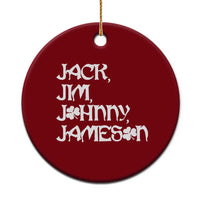 Jack Jim Johnny Jameson St Patricks Day Whiskey Shamrock Ceramic Ornament
