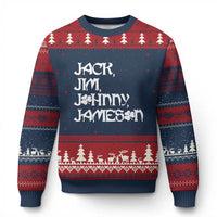 Jack Jim Johnny Jameson St Patricks Day Whiskey Shamrock Ugly Christmas Sweater