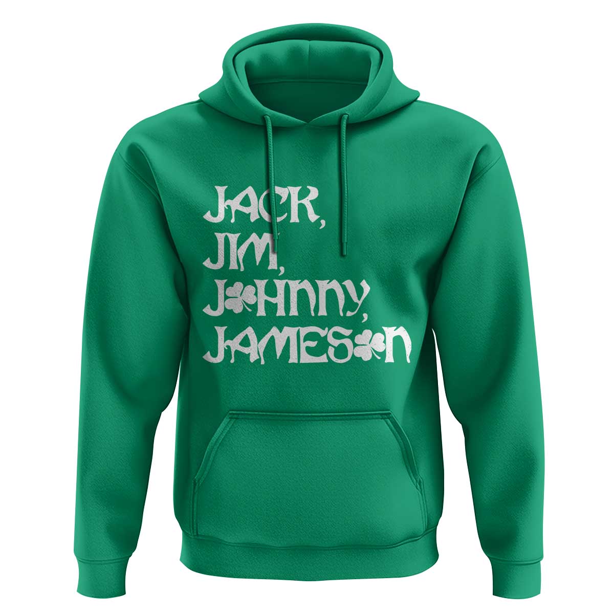 Jack Jim Johnny Jameson St Patricks Day Whiskey Shamrock Hoodie