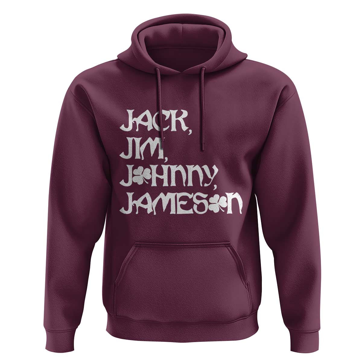 Jack Jim Johnny Jameson St Patricks Day Whiskey Shamrock Hoodie
