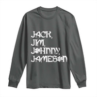 Jack Jim Johnny Jameson St Patricks Day Whiskey Shamrock Long Sleeve Shirt