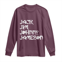 Jack Jim Johnny Jameson St Patricks Day Whiskey Shamrock Long Sleeve Shirt