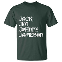 Jack Jim Johnny Jameson St Patricks Day Whiskey Shamrock T Shirt