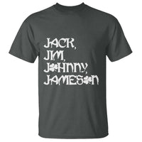 Jack Jim Johnny Jameson St Patricks Day Whiskey Shamrock T Shirt