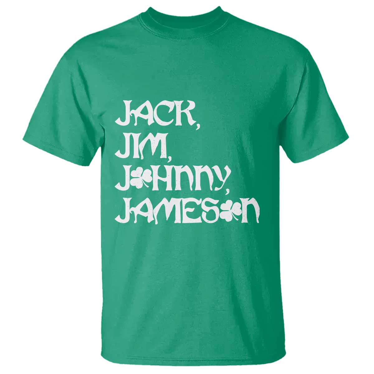 Jack Jim Johnny Jameson St Patricks Day Whiskey Shamrock T Shirt