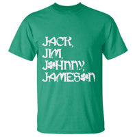 Jack Jim Johnny Jameson St Patricks Day Whiskey Shamrock T Shirt