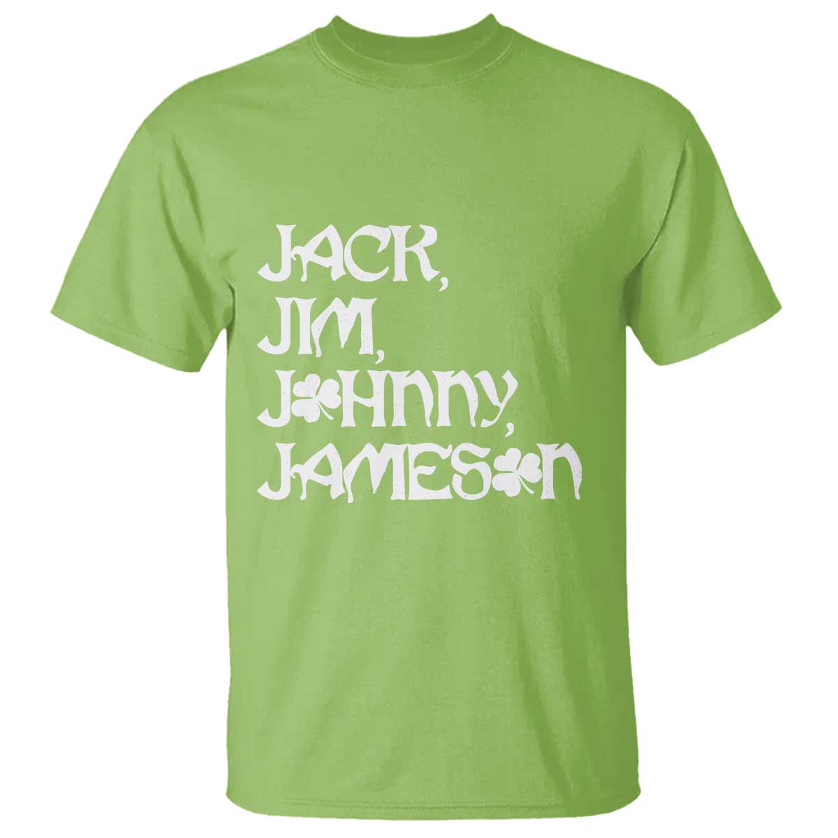 Jack Jim Johnny Jameson St Patricks Day Whiskey Shamrock T Shirt