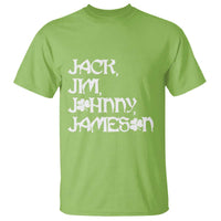 Jack Jim Johnny Jameson St Patricks Day Whiskey Shamrock T Shirt