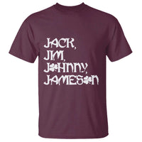 Jack Jim Johnny Jameson St Patricks Day Whiskey Shamrock T Shirt