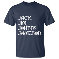 Jack Jim Johnny Jameson St Patricks Day Whiskey Shamrock T Shirt