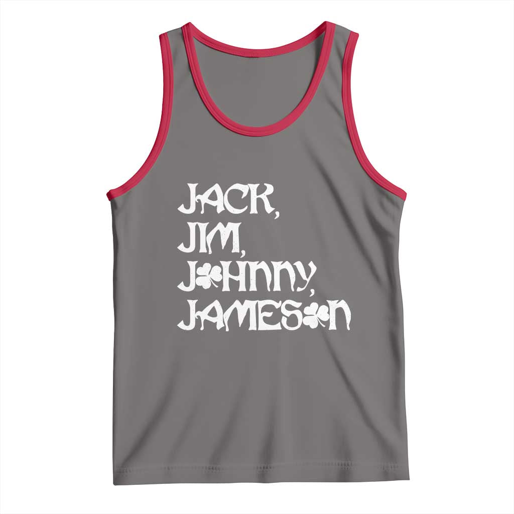 Jack Jim Johnny Jameson St Patricks Day Whiskey Shamrock Tank Top