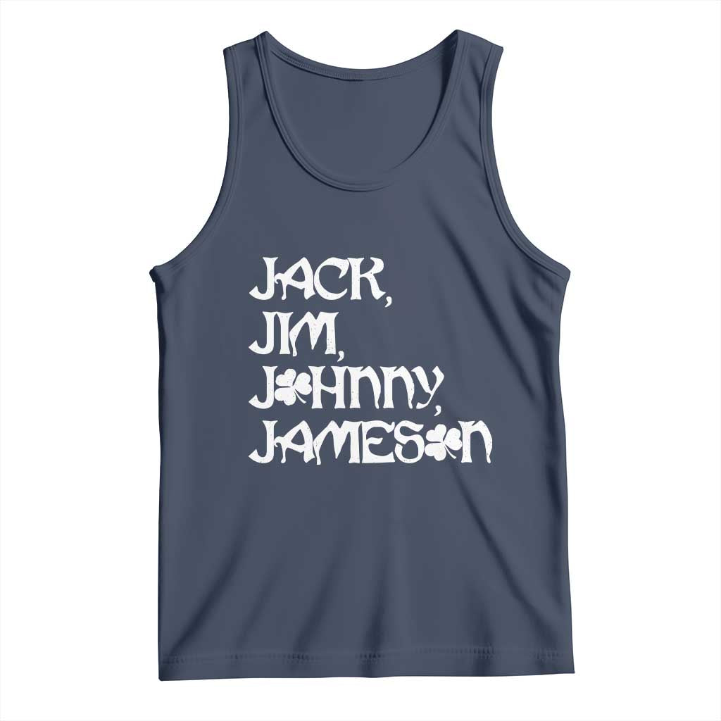 Jack Jim Johnny Jameson St Patricks Day Whiskey Shamrock Tank Top