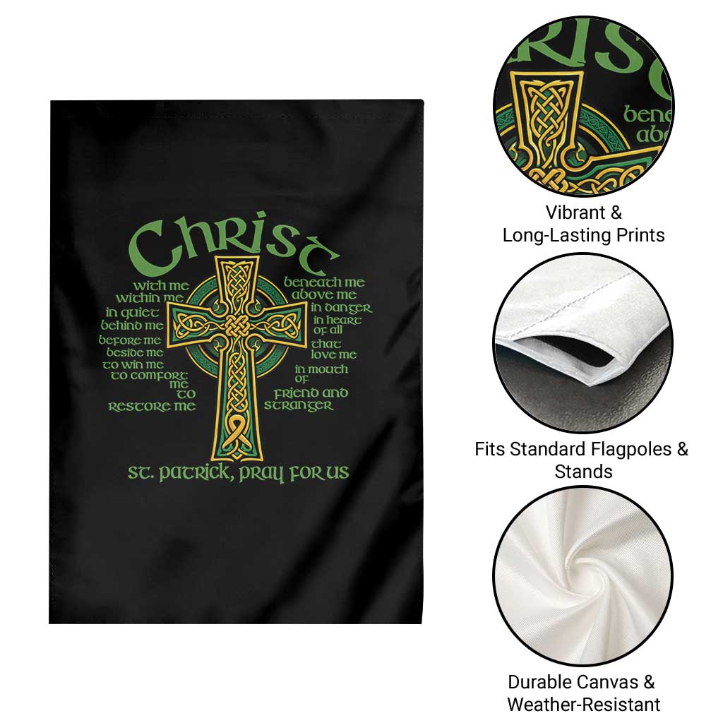 Christ St Patrick Pray For Us Christian Catholic Religious Celtic Cross Garden Flag