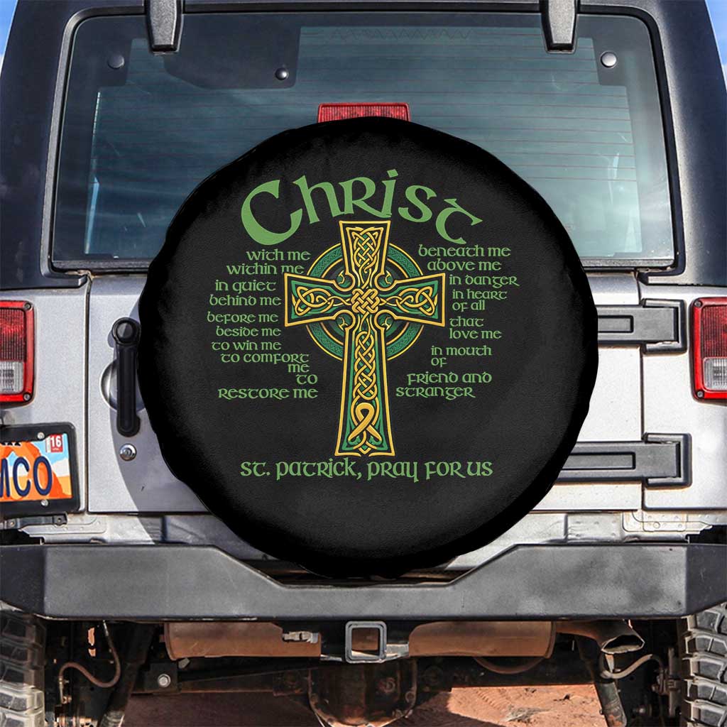 Christ St Patrick Pray For Us Christian Catholic Religious Celtic Cross Spare Tire Cover