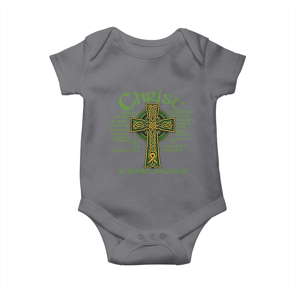 Christ St Patrick Pray For Us Christian Catholic Religious Celtic Cross Baby Onesie