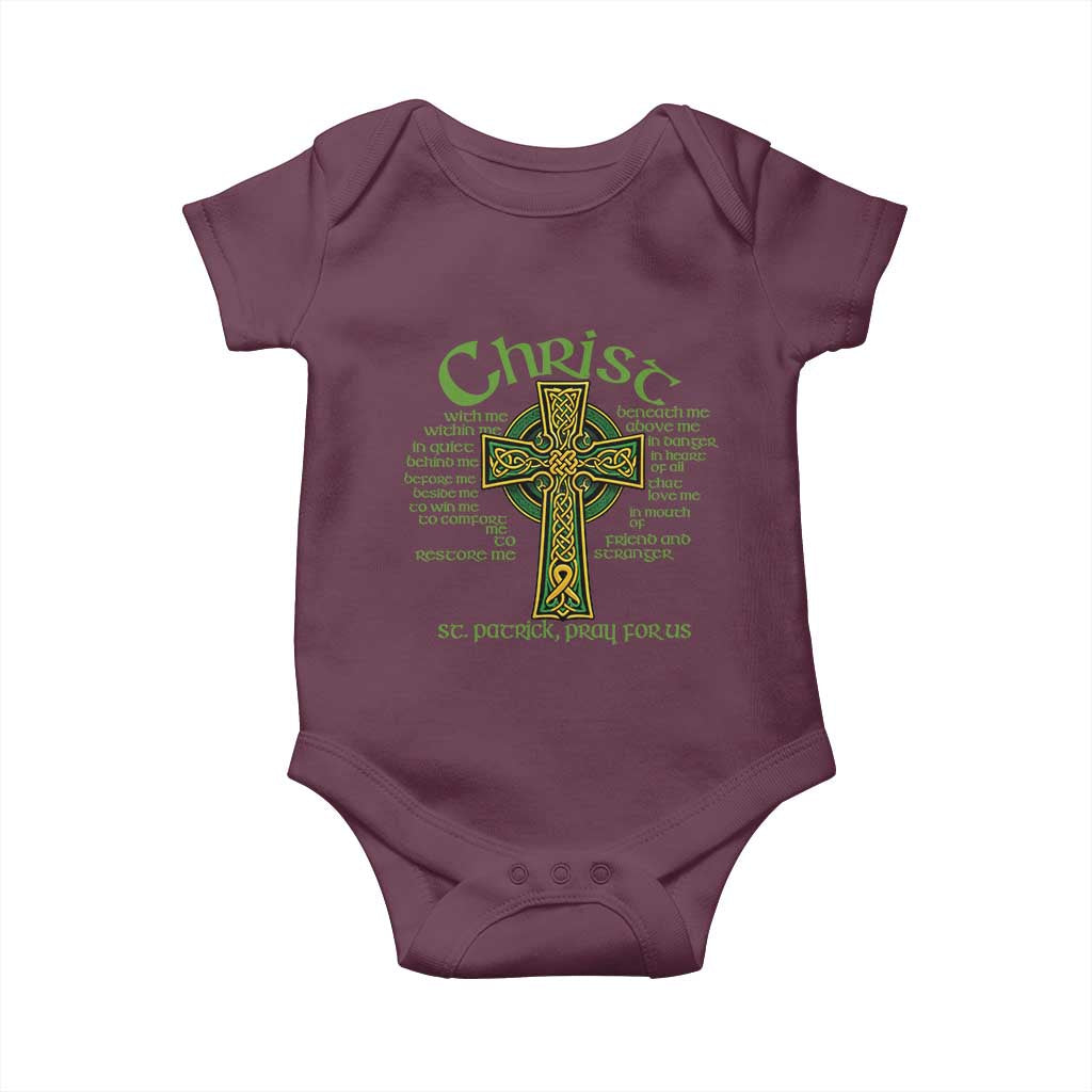 Christ St Patrick Pray For Us Christian Catholic Religious Celtic Cross Baby Onesie