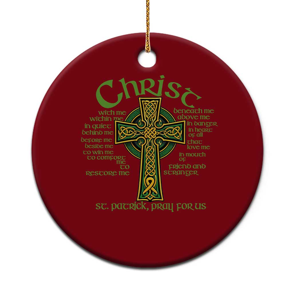 Christ St Patrick Pray For Us Christian Catholic Religious Celtic Cross Ceramic Ornament