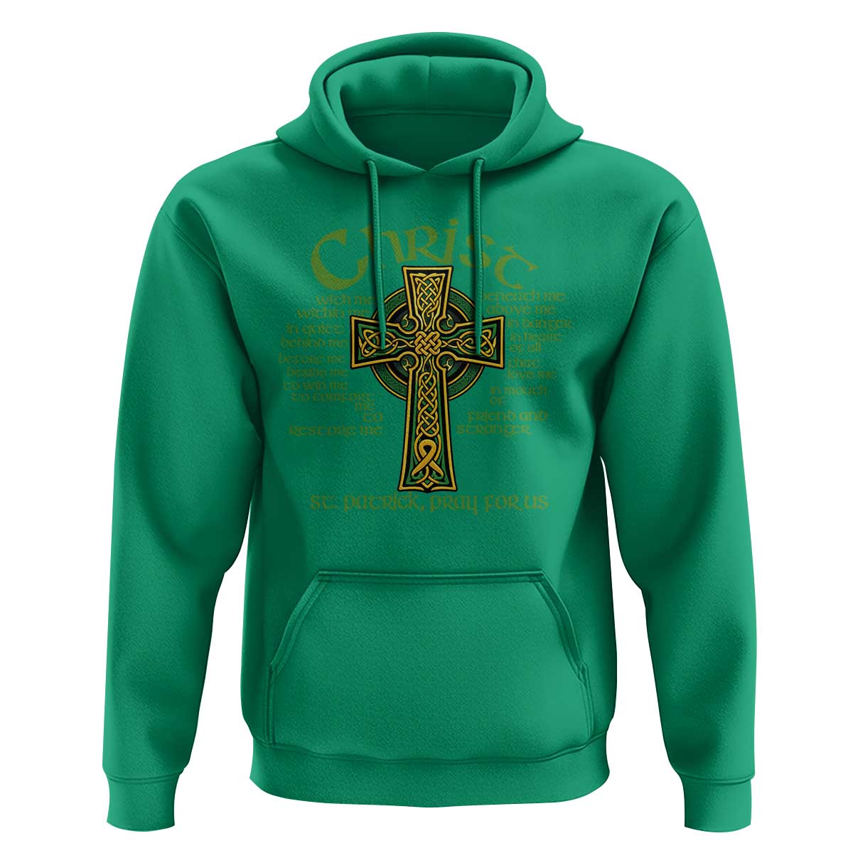 Christ St Patrick Pray For Us Christian Catholic Religious Celtic Cross Hoodie