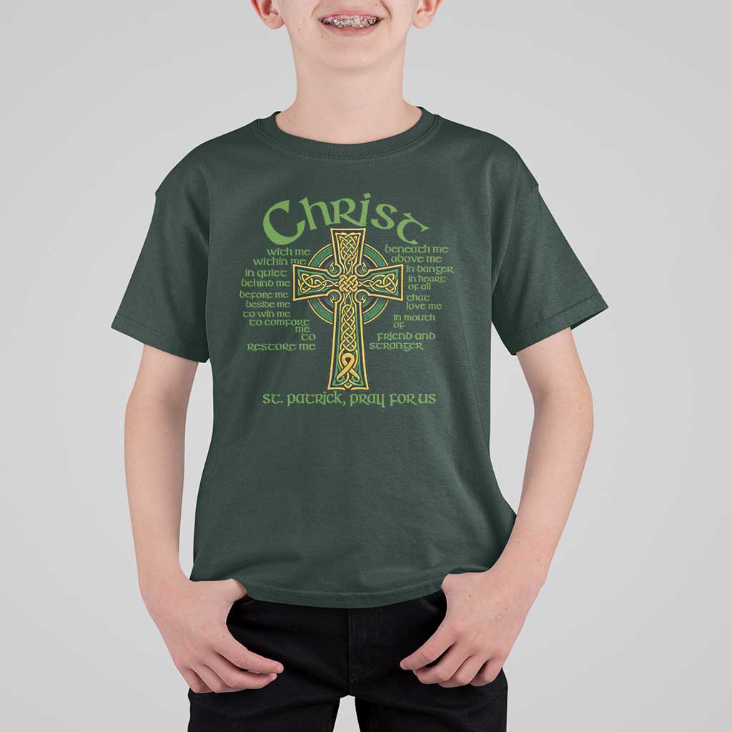 Christ St Patrick Pray For Us Christian Catholic Religious Celtic Cross T Shirt For Kid