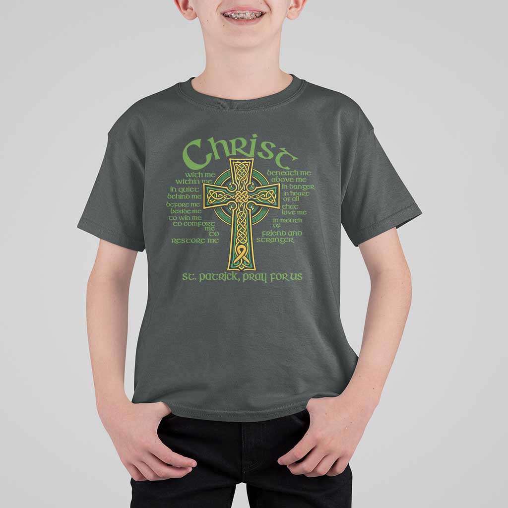 Christ St Patrick Pray For Us Christian Catholic Religious Celtic Cross T Shirt For Kid