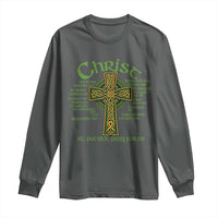 Christ St Patrick Pray For Us Christian Catholic Religious Celtic Cross Long Sleeve Shirt