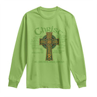 Christ St Patrick Pray For Us Christian Catholic Religious Celtic Cross Long Sleeve Shirt