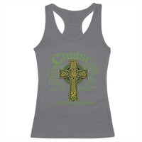 Christ St Patrick Pray For Us Christian Catholic Religious Celtic Cross Racerback Tank Top