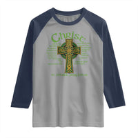 Christ St Patrick Pray For Us Christian Catholic Religious Celtic Cross Raglan Shirt