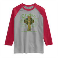 Christ St Patrick Pray For Us Christian Catholic Religious Celtic Cross Raglan Shirt