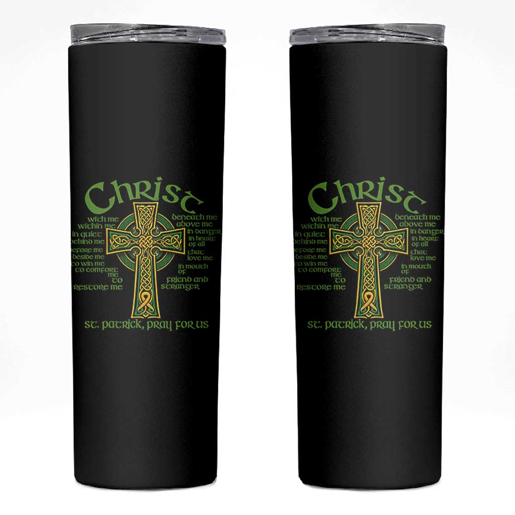 Christ St Patrick Pray For Us Christian Catholic Religious Celtic Cross Skinny Tumbler