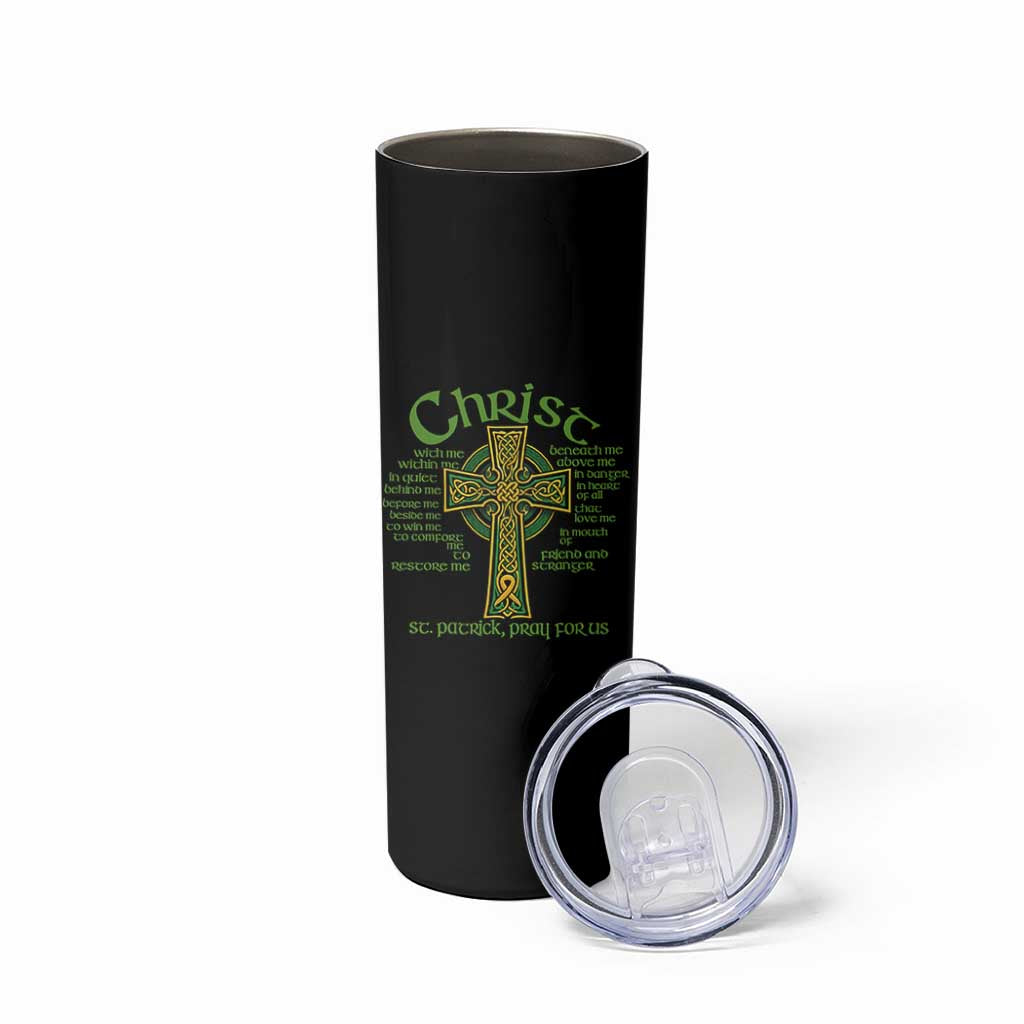 Christ St Patrick Pray For Us Christian Catholic Religious Celtic Cross Skinny Tumbler